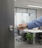 Premium Modern Door Lever Handle on Round Rose with Complete Fixings for Stylish Home Entry