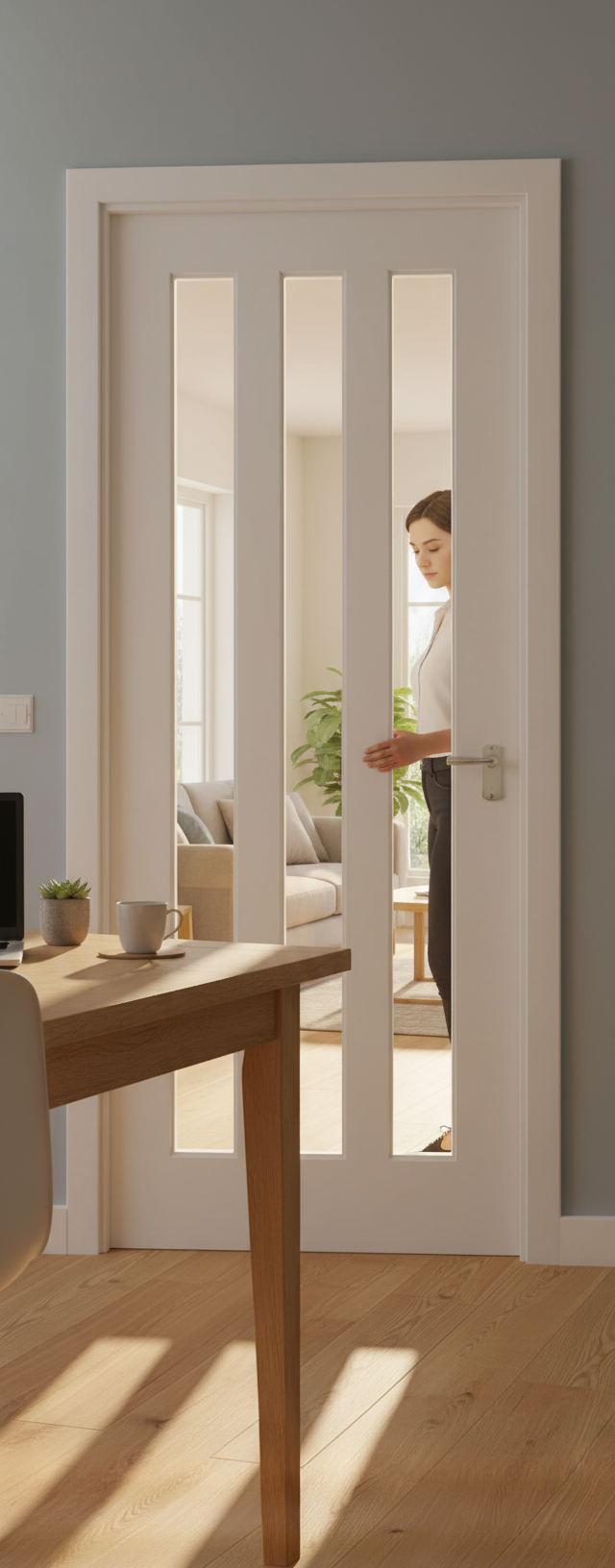 Premium Clear Glazed White Interior Door with Solid Core and 10-Year Warranty - Perfect for Any Interior Style