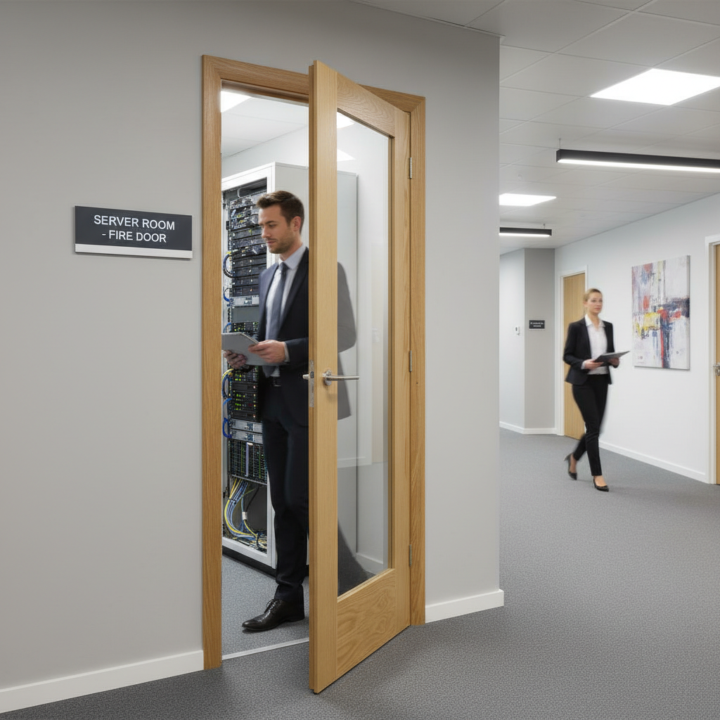 Premium Custom Made Pattern 10 Glazed Fire Door with Engineered Construction and Toughened Safety Glass