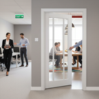 Internal Primed Fire Door with 3 Clear Safety Glass Panels for Enhanced Fire Protection and Contemporary Style - Image 2