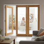 Premium 8ft Internal Oak Folding Bifold Doors with Reversible Configuration and FSC Certification