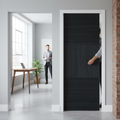 Premium Charcoal Black Pocket Door Set with Galvanised Steel Frame and Adjustable Jambs for Contemporary Interiors