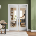 Premium Internal White Primed Pattern 10 1 Light Clear Glass Pair Door Set for Contemporary Home Design