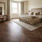 Herringbone Vinyl Flooring 5.5mm Thick Walnut Rigid Core LVT