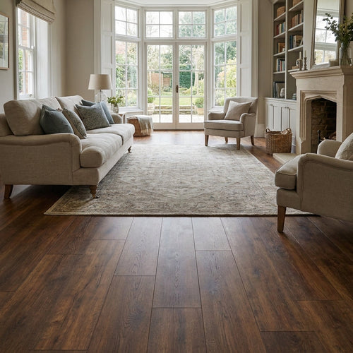 10mm Handscraped Oak Laminate Flooring, Moisture Resistant, 1288x195mm