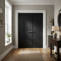 Internal 4 Panel Jet Black Fully Finished Industrial Studio Door Pair