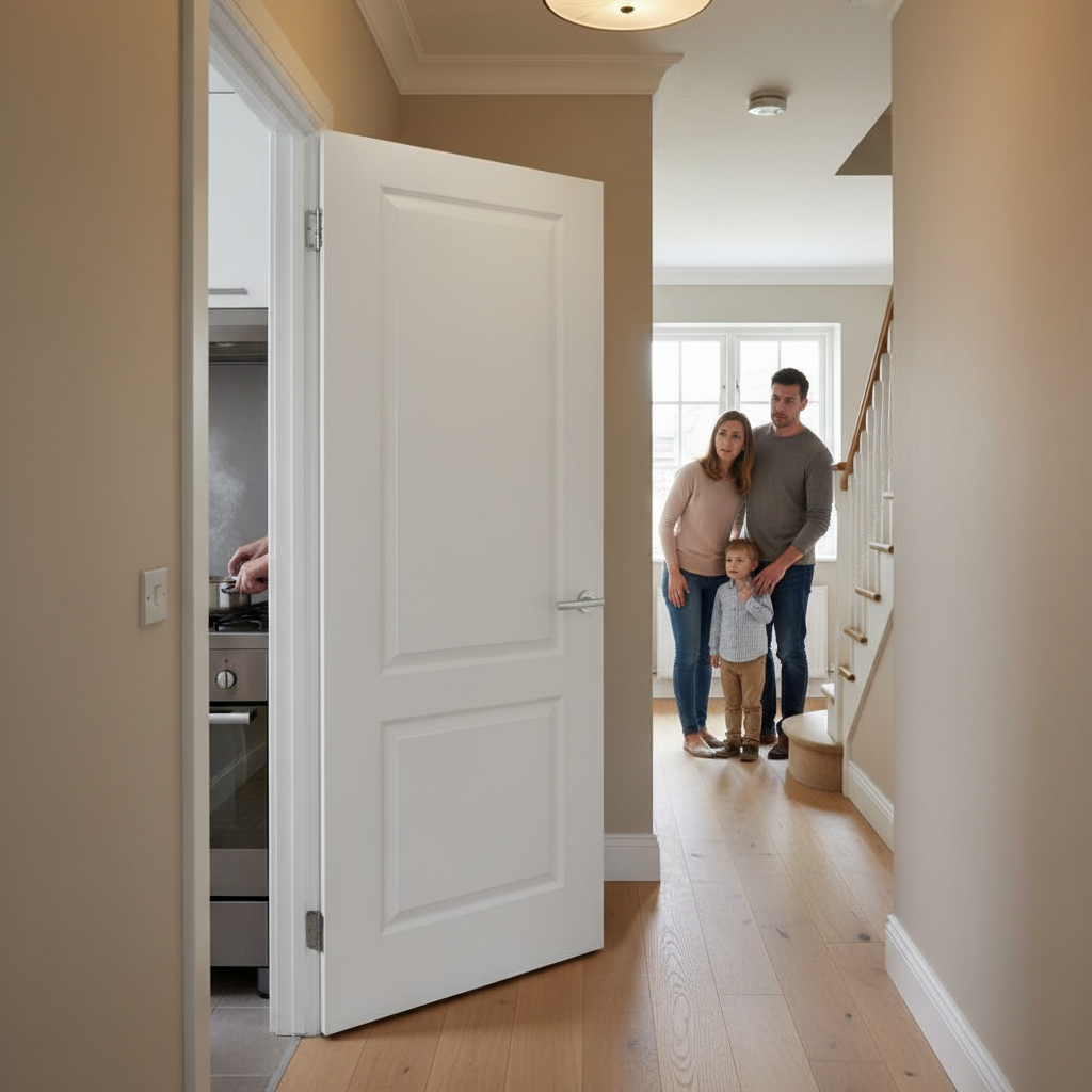 Premium Internal Moulded Smooth Caprice 2 Panel Fire Door with 30 Minutes Fire Resistance and Solid Core Durability - Image 2