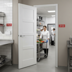 Premium 4 Panel Fire Door with Engineered Construction for Strength and Stability, Unfinished for Custom Finish Options