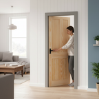 Premium Clear Pine Unfinished Internal Malton 4 Panel Pocket Door Set - Space-Saving Design with Durable Construction - Image 2