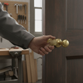 Premium Satin Brass Round Rose Mushroom Mortice Door Knob - 58mm High-Performance Design for Traditional Style