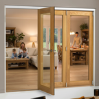 Premium 7ft Internal Folding Bifold Doors - High-Quality Oak with Reversible Design and Pre-Machined Components