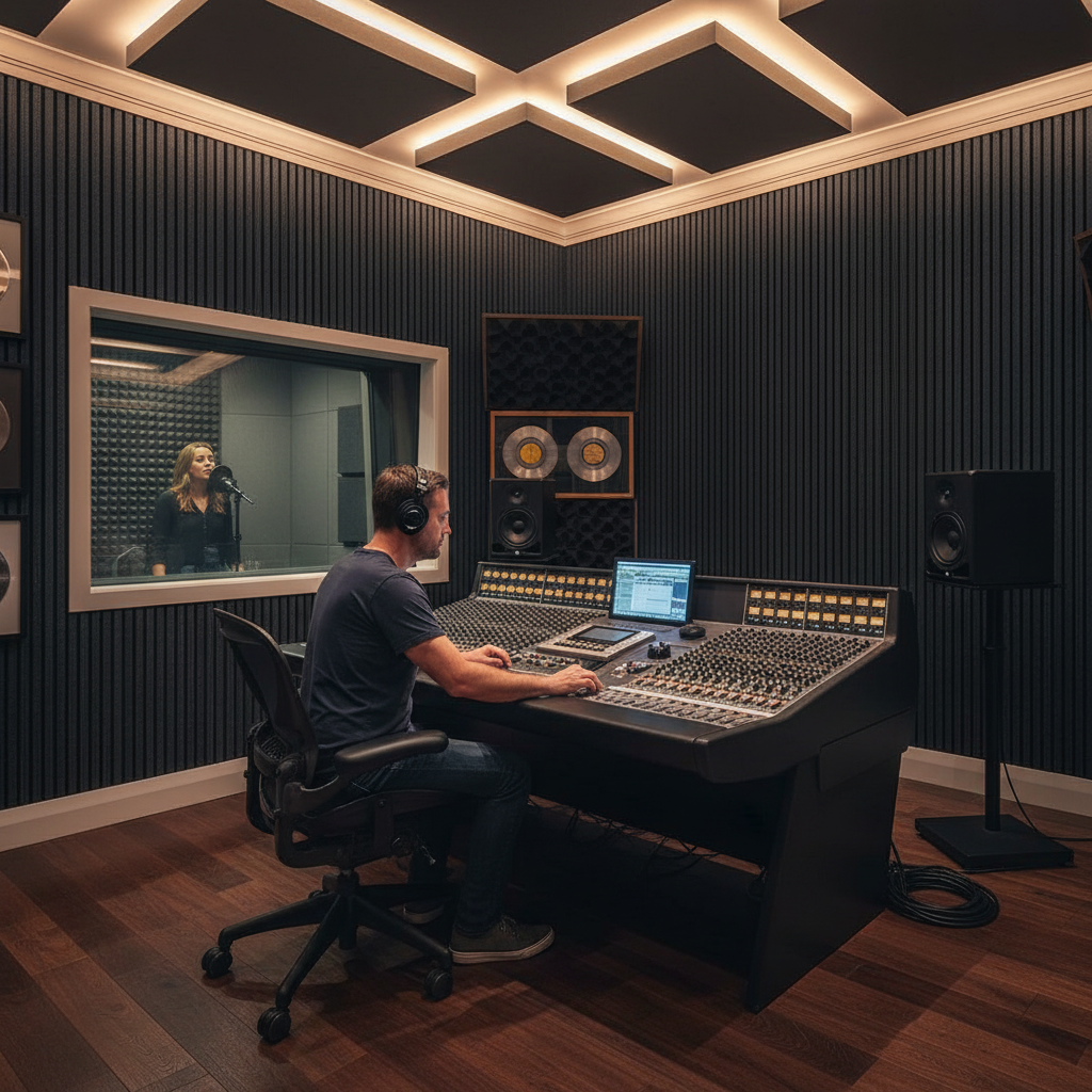 Premium Immersive Acoustic Wall Panelling 21mm with Dark Grey Finish and Superior Sound Absorption for Modern Interiors - Image 2