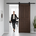 Premium Internal Sliding Door Set with Obscure Glass Panels and Black Steel Track for Modern Interiors
