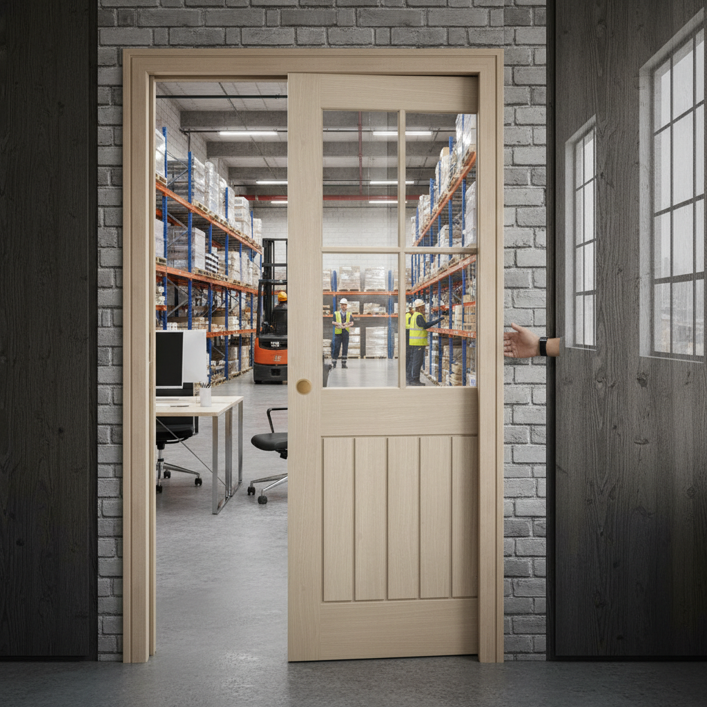 Premium Clear Glazed Pocket Door System with 4 Panels and Galvanised Steel Frame for Modern Interiors