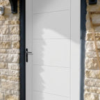 External Solid Composite Parma Door in White Finish - detail view