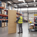 Premium Oak Fire Door FD60 - Solid Core Construction, Vertical and Horizontal Panels, and FSC Certified Timber