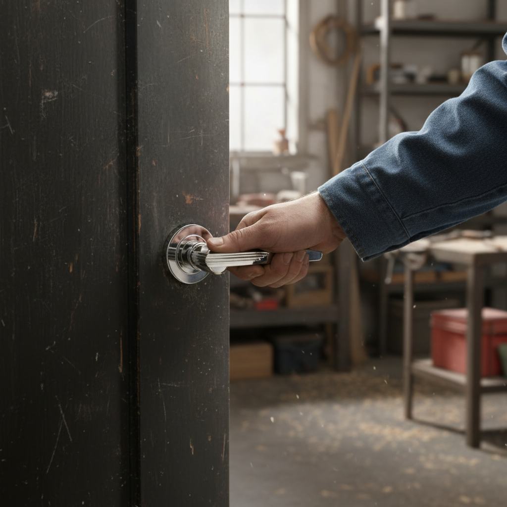 Premium Designer Door Handle with Round Rose, Crafted from High-Quality Materials