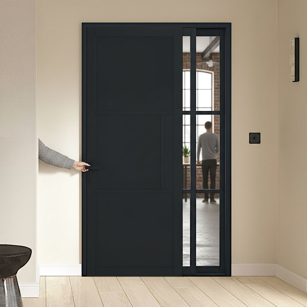 Premium 3 Panel Door with Fixed Demi Panel - Sleek Modern Design for Any Room - High-Quality Professional Grade for Industrial and Commercial Appli...