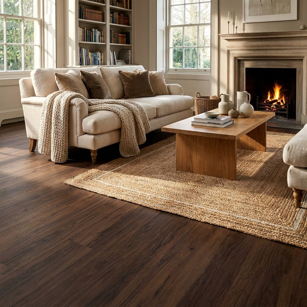 12mm Water-Resistant Walnut Laminate Flooring,, 1305 x 205mm