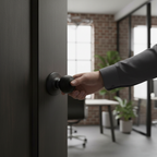 Premium Round Reeded Mortice Fire Door Knob Set - Matt Black Finish with Fire-Rated Components and 10-Year Guarantee - Image 2