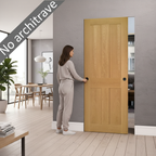 Premium Oak Flush Pocket Door Set with No Bottom Track and Adjustable Doorstop for Chic Spaces