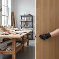 Premium Contemporary Flush Oak Pocket Door Set with Galvanised Steel Frame and Adjustable Jambs for Seamless Room Transformation