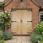 External Solid Redwood Garage Door, Unfinished, Framed, Ledged and Braced