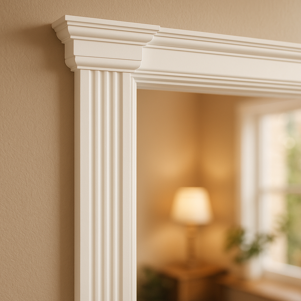 Fully Finished White Internal Architrave Set with Sovereign Design - detail view