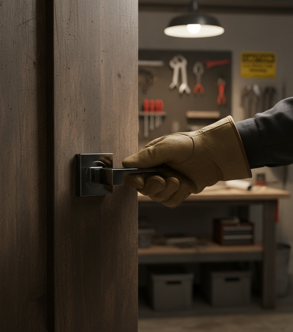 Premium Lever Handle on Square Rose with Matching Escutcheons for Enhanced Style