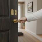 Premium Satin Brass Door Handle Pack with Lever Design and Guaranteed Durability - Ideal for Interiors