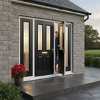 Premium Heavy Duty Composite Grand Entrance Door with Elegant Glass Design and Customizable Dimensions