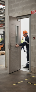 Premium Light Grey Fire Door with Engineered Construction and 30-Minute Fire Rating for Enhanced Safety and Aesthetics