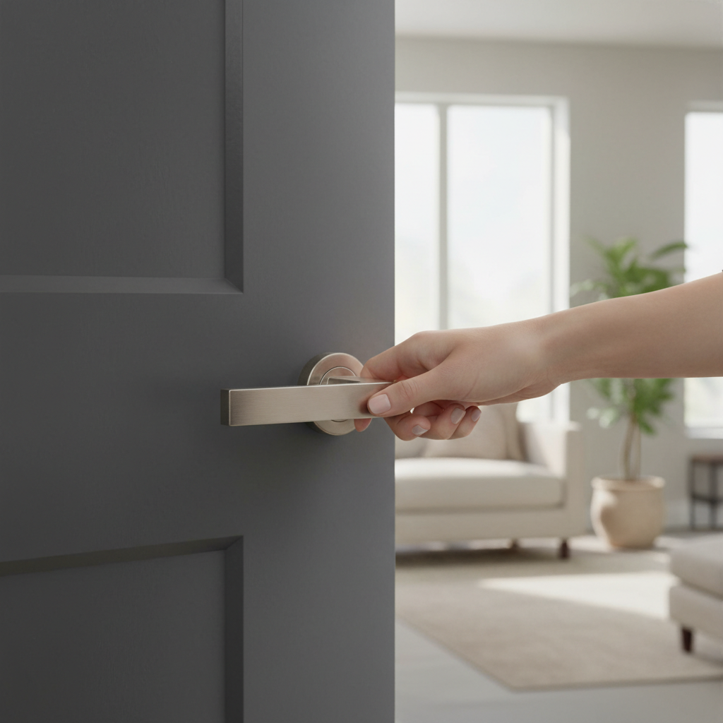 Premium Lever on Concealed Fix Round Rose - Satin Nickel Finish with 25-Year Mechanical Guarantee