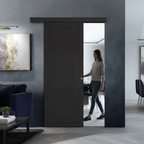 Premium 3 Panel Wall Mounted Sliding Door Set with 2m Track and Wooden Pelmet for Modern Interiors