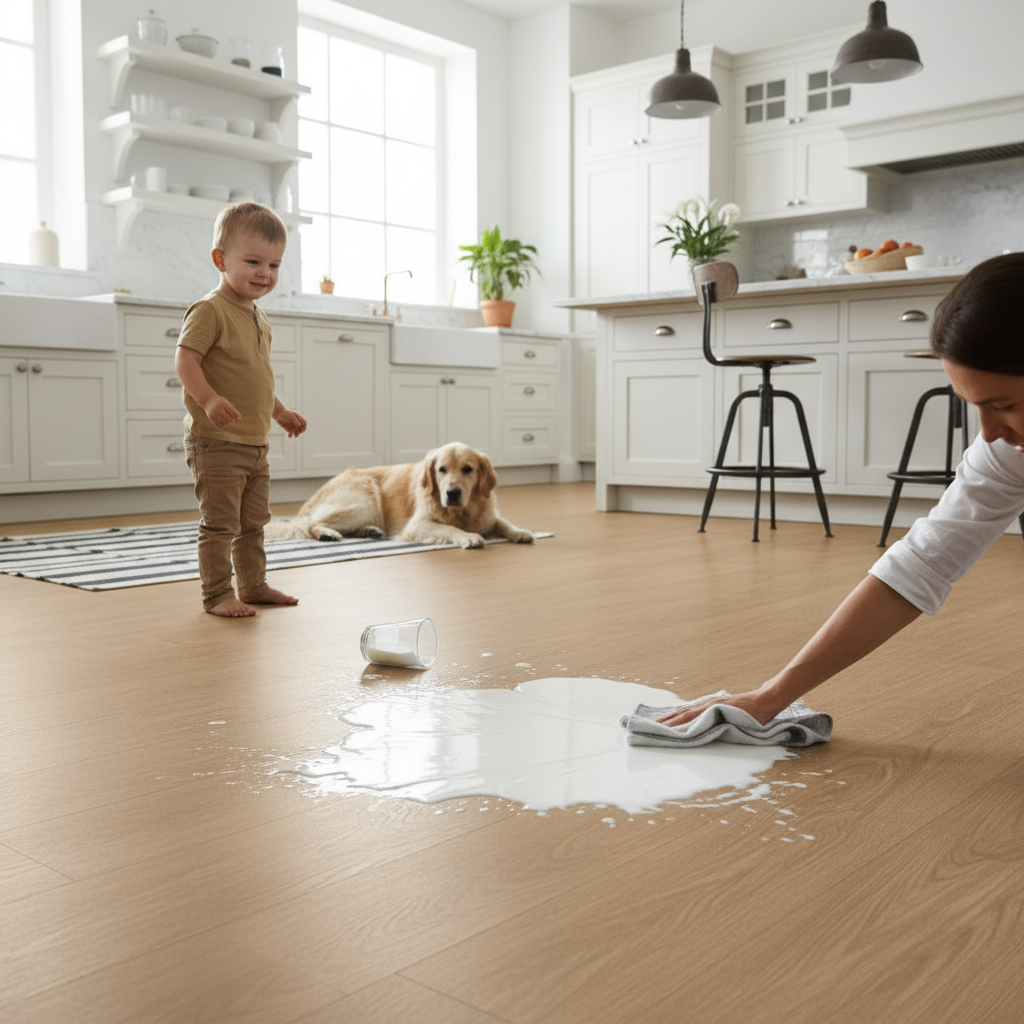 Premium 12mm Water-Resistant Laminate Flooring with Oak Effect for Elegant Interiors