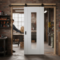 Premium White Internal Sliding Door with 3 Panels and Clear Glass for Modern Homes