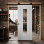 Premium White Internal Sliding Door with 3 Panels and Clear Glass for Modern Homes