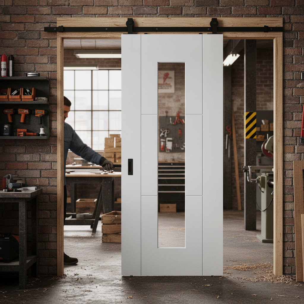 Premium White Internal Sliding Door with 3 Panels and Clear Glass for Modern Homes