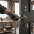 Premium Lever On Round Rose Handle Set with Chrome Hinges and Mortice Latch for Easy Installation
