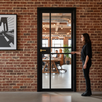 Premium Clear Glazed Industrial Style Door with Solid Core, Minimalist Design, and 10-Year Warranty