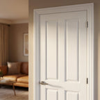 Internal White Door - Primed 4 Panel Berkeley Design with Solid Core - detail view