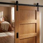 Oak Internal Unfinished Shaker 4 Panel Sliding Door 1981mm Solid Core - detail view