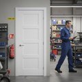 Premium Internal White Primed 4 Panel Shaker Fire Door - Solid Core, 30 Minutes Fire Rated, Multiple Size Options Available