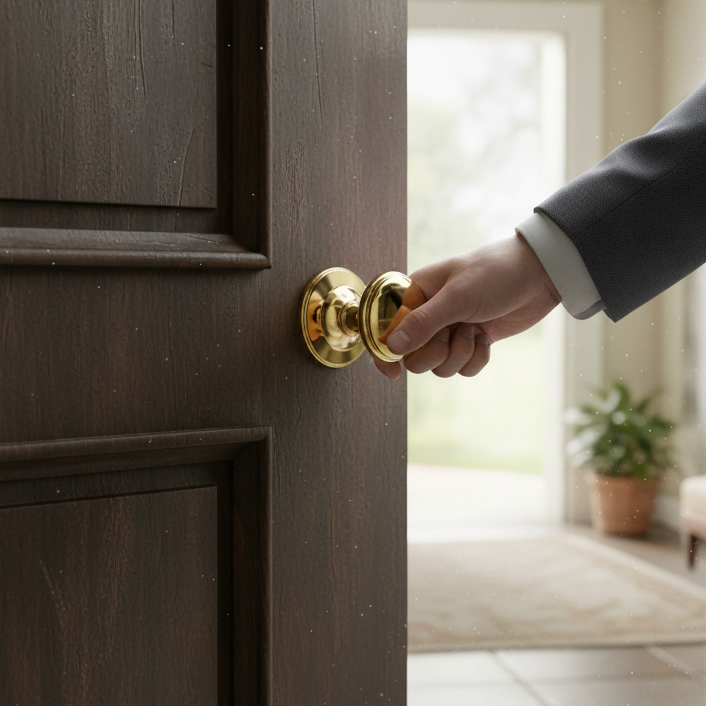 Premium Round Centre Door Knob with Elegant Design and Ergonomic Handle for Front Door Use