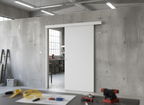Premium Wall Mounted Sliding Door Kit with 2m Anodised Aluminium Track and Wooden Pelmet for Easy Installation