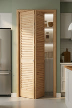 Internal Bi-Fold Open Louvre Door Set, 28mm Thick, Clear Pine - detail view