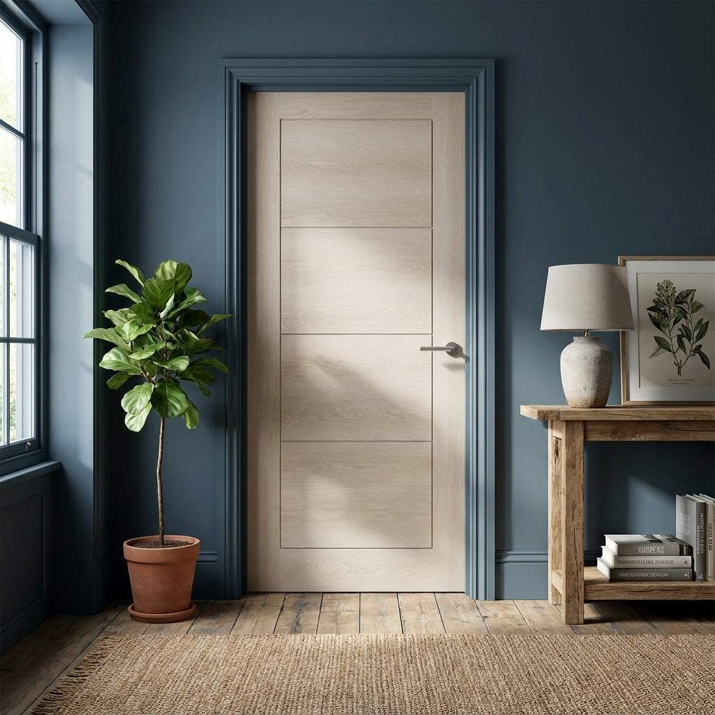 FD30 Fire Door Ivory Fully Finished Internal Ladder