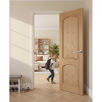 Premium Oak Internal Door with Raised Mouldings, A-Grade Veneer, and Engineered Construction for Durability