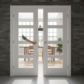 Premium Custom Made Shaker French Doors with 4 Clear Glass Panels, Height up to 2400mm and Width up to 1600mm