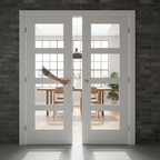Premium Custom Made Shaker French Doors with 4 Clear Glass Panels, Height up to 2400mm and Width up to 1600mm